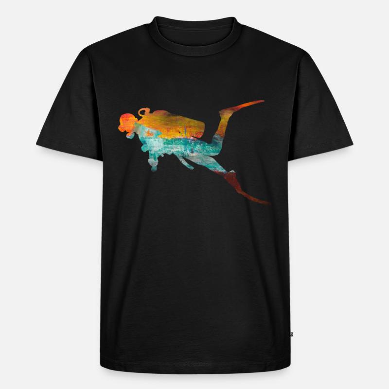Taucher - Männer Premium Bio T-Shirt - Schwarz