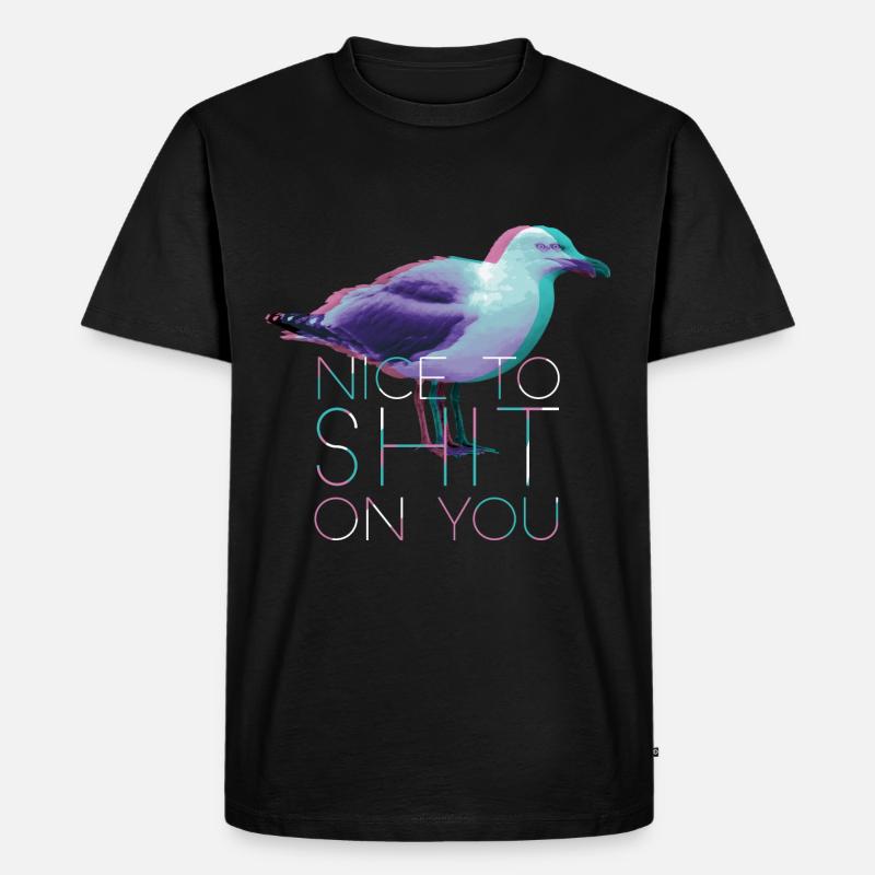 Freche Möwe - Männer Premium Bio T-Shirt - Schwarz