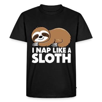 Paresseux Paresseux Dormir Paresseux - T-shirt Premium bio Homme - noir - Devant - Nico (187cm)