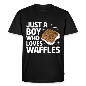 Gaufres Bonbons pour le petit-déjeuner - T-shirt Premium bio Homme - noir - Devant - Nico (187cm)
