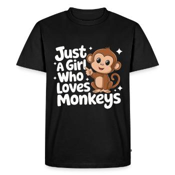 Monkey Monkey Animal Gorilla Chimpanzee - Men's Premium Organic T-Shirt - black - Front - Nico (187cm)