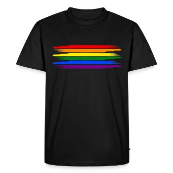 CSD / Gay Flag - T-shirt Premium bio Homme - noir - Devant - Nico (187cm)