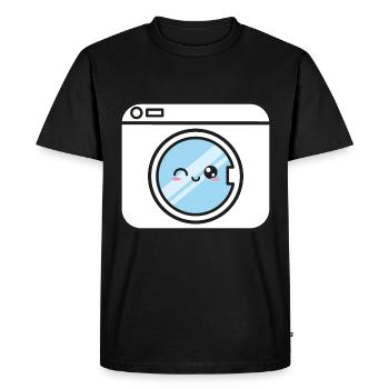 Machine à laver Kawaii Drôle doux - T-shirt Premium bio Homme - noir - Devant - Nico (187cm)