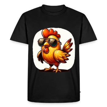 Drôle De Poulet Poulet Drôle Image - T-shirt Premium bio Homme - noir - Devant - Nico (187cm)