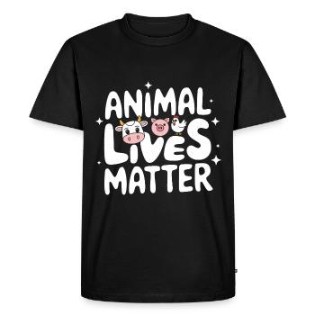 Végétarien Végétalien Végétarien Végétarien - T-shirt Premium bio Homme - noir - Devant - Nico (187cm)