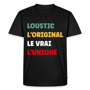 loustic - T-shirt Premium bio Homme - noir - Devant - Nico (187cm)