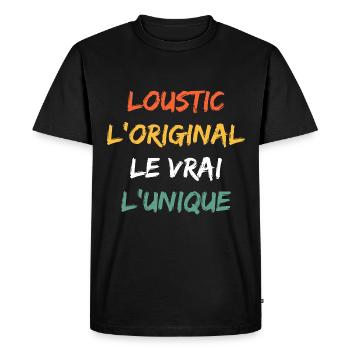 loustic - T-shirt Premium bio Homme - noir - Devant - Nico (187cm)