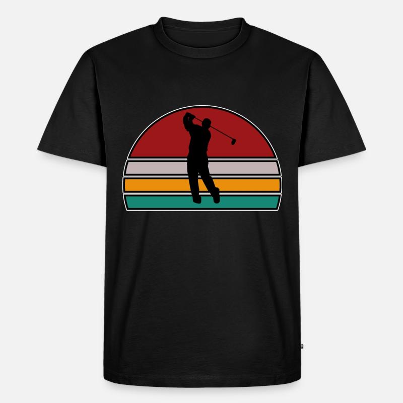 Golf - Männer Premium Bio T-Shirt - Schwarz