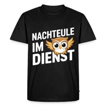 oiseau de nuit hibou hibou oiseau - T-shirt Premium bio Homme - noir - Devant - Nico (187cm)