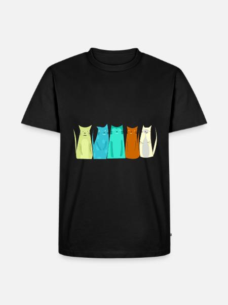 Funny cats love cats - Men's Premium Organic T-Shirt - black