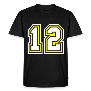 Symbole de 12 chiffres - T-shirt Premium bio Homme - noir - Devant - Nico (187cm)