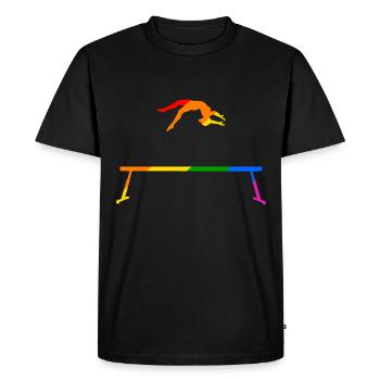 Gymnastique sur poutre arc-en-ciel - T-shirt Premium bio Homme - noir - Devant - Nico (187cm)