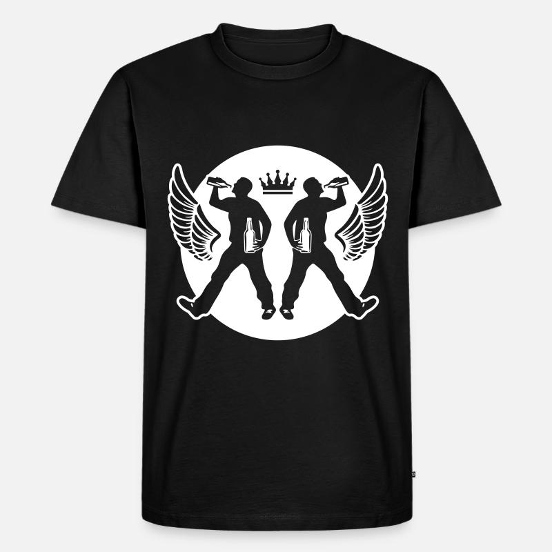 Drinking Bier Silhouette - Männer Premium Bio T-Shirt - Schwarz