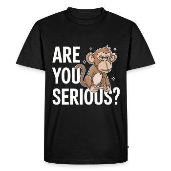Monkey Monkey Animal Gorilla Chimpanzee - Men's Premium Organic T-Shirt - black - Front - Nico (187cm)