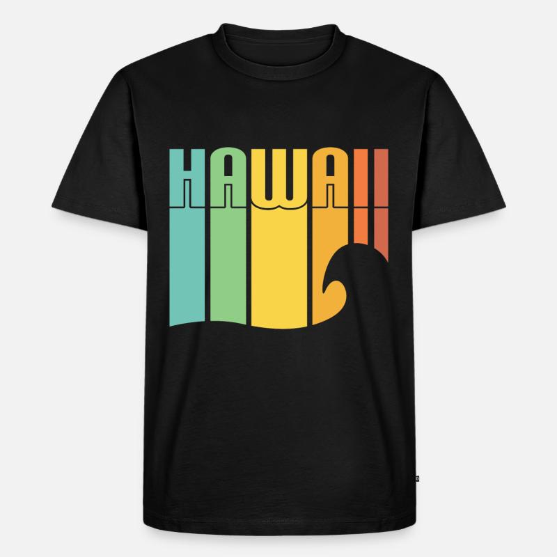 Hawaii Surf - Männer Premium Bio T-Shirt - Schwarz