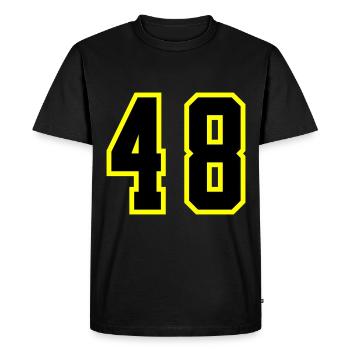 48 Number Leotard - Men's Premium Organic T-Shirt - black - Front - Nico (187cm)