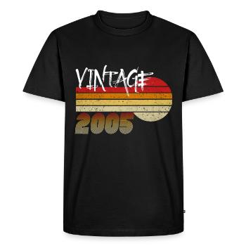 Millésime 2005 - Né 2005 - Année des Héros! - T-shirt Premium bio Homme - noir - Devant - Nico (187cm)