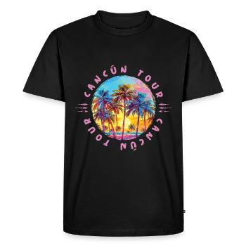 Visite des palmiers de Cancún - T-shirt Premium bio Homme - noir - Devant - Nico (187cm)