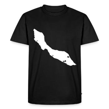 Drapeau de la carte de Curaçao - T-shirt Premium bio Homme - noir - Devant - Nico (187cm)