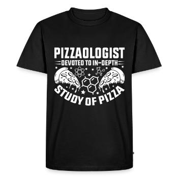 Pizza Student Pizza Connoisseur Pizza Man - Men's Premium Organic T-Shirt - black - Front - Nico (187cm)