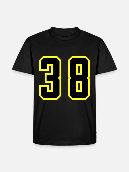 38 Zahl Trikot - Männer Premium Bio T-Shirt - Schwarz