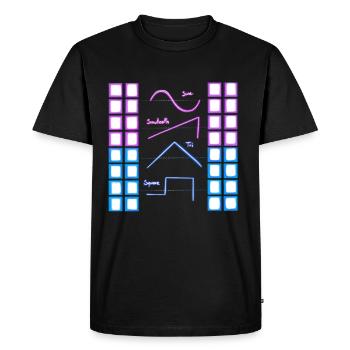 Synthesizer nerd analog audio waveform - Men's Premium Organic T-Shirt - black - Front - Nico (187cm)