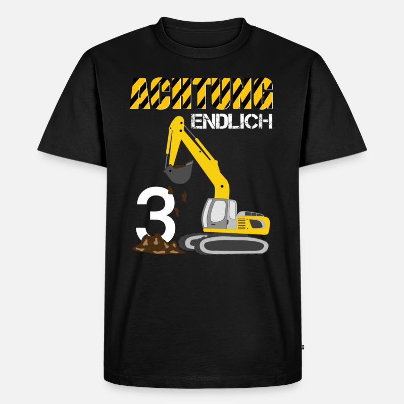 Endlich 3 Bagger - Männer Premium Bio T-Shirt - Schwarz