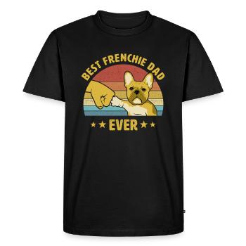 Best Frenchie Dad Ever Vintage Dog Dad Puppy - Men's Premium Organic T-Shirt - black - Front - Nico (187cm)