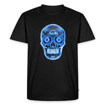 Día de los Muertos Blue Skull design - Men's Premium Organic T-Shirt - black - Front - Nico (187cm)