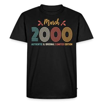March 2000 Anniversary March 2000 Retro - Men's Premium Organic T-Shirt - black - Front - Nico (187cm)