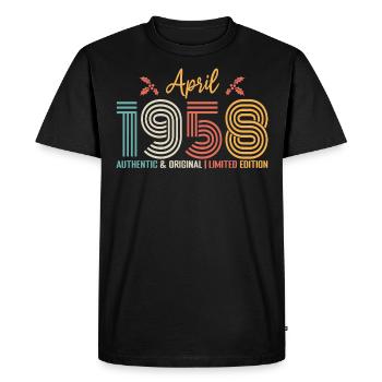 Avril 1958 anniversaire Avril 1958 rétro - T-shirt Premium bio Homme - noir - Devant - Nico (187cm)