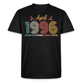 Avril 1996 anniversaire Avril 1996 rétro - T-shirt Premium bio Homme - noir - Devant - Nico (187cm)