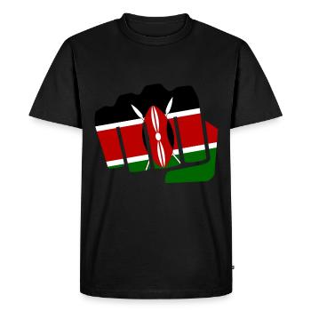 Kenya Flag Nairobi Swahili Mombasa Gift - Men's Premium Organic T-Shirt - black - Front - Nico (187cm)