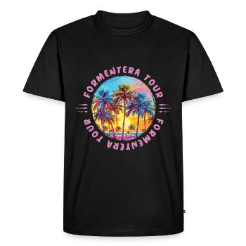 Visite des palmiers de Formentera - T-shirt Premium bio Homme - noir - Devant - Nico (187cm)