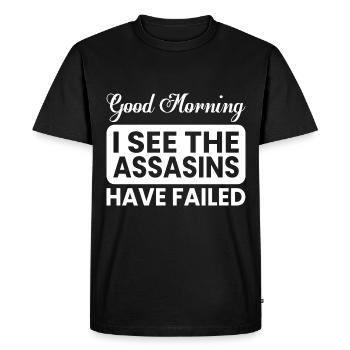 Dire provocante drôle, assasin, méchant - T-shirt Premium bio Homme - noir - Devant - Nico (187cm)