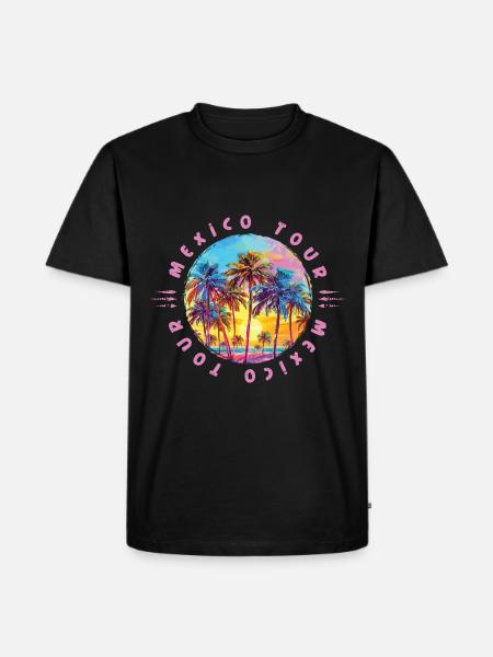 Mexico Tour Palm Trees - Men's Premium Organic T-Shirt - black