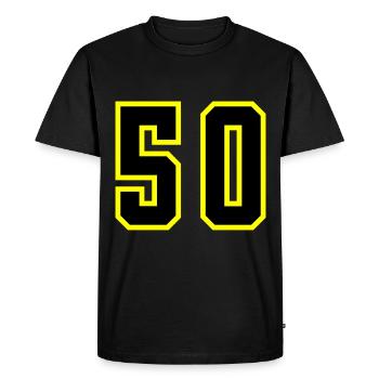 50 Number Leotard - Men's Premium Organic T-Shirt - black - Front - Nico (187cm)