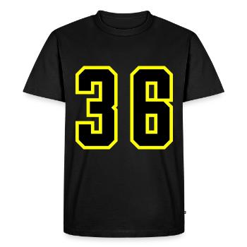 36 Number Leotard - Men's Premium Organic T-Shirt - black - Front - Nico (187cm)