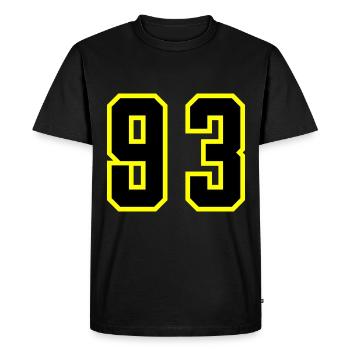 Maillot numéro 93 - T-shirt Premium bio Homme - noir - Devant - Nico (187cm)