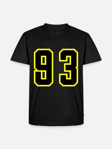 93 Number Jersey - Men's Premium Organic T-Shirt - black