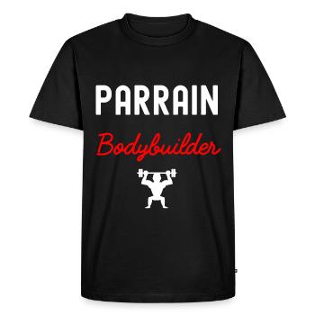 parrain BODYBUILDER - T-shirt Premium bio Homme - noir - Devant - Nico (187cm)