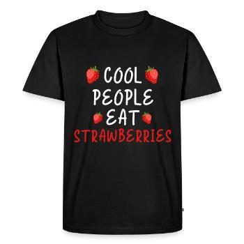 Fraises drôles Proverbe fraises - T-shirt Premium bio Homme - noir - Devant - Nico (187cm)