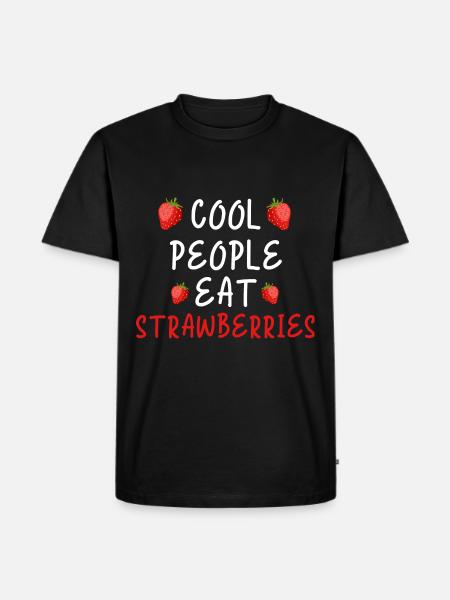 Fraises drôles Proverbe fraises - T-shirt Premium bio Homme - noir