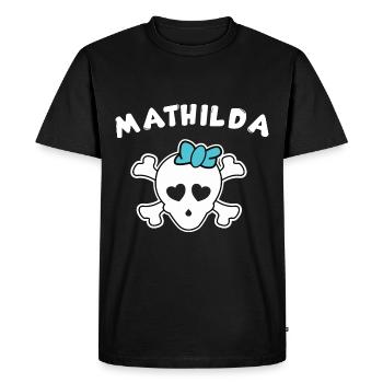Pirate Mathilda Design for Girls and Women - Men's Premium Organic T-Shirt - black - Front - Nico (187cm)