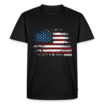 États-Unis Mari Papa Protecteur Héros - T-shirt Premium bio Homme - noir - Devant - Nico (187cm)
