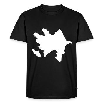 Drapeau de la carte de l'Azerbaïdjan - T-shirt Premium bio Homme - noir - Devant - Nico (187cm)