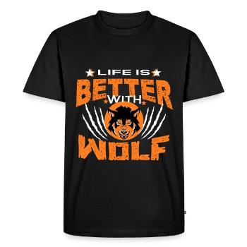 WOLF - T-shirt Premium bio Homme - noir - Devant - Nico (187cm)