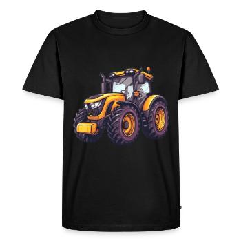 Cute Tractor - Men's Premium Organic T-Shirt - black - Front - Nico (187cm)