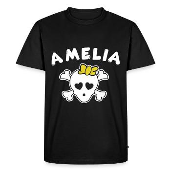 Pirate Amelia Design for Girls and Women - Men's Premium Organic T-Shirt - black - Front - Nico (187cm)