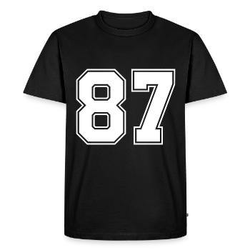 Maillot numéro 87 - T-shirt Premium bio Homme - noir - Devant - Nico (187cm)